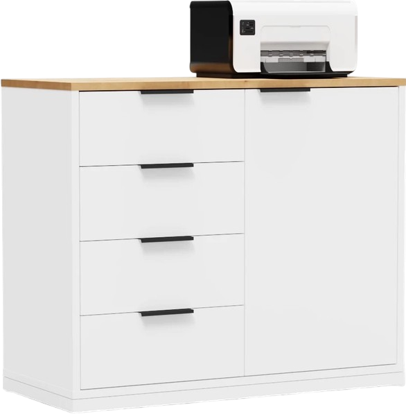 Тумба Crafto Вера 02 90x40x75 (белый/черный/дуб)