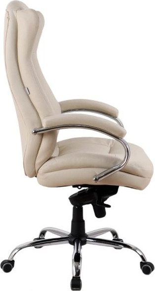 Кресло офисное King Style SHL-7-1 Hildi PU Chrome (экокожа, кремовый) — фото 3