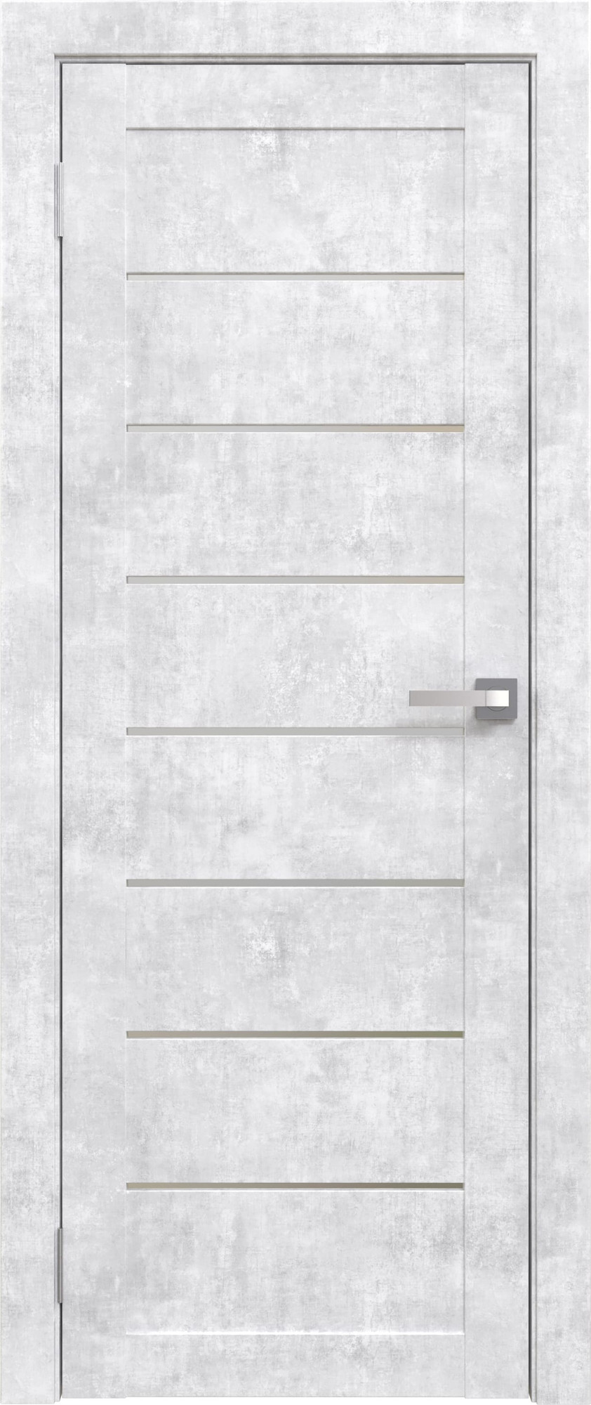 Дверь межкомнатная Юни Амати 01 60x200 (бетон снежный/стекло белое)