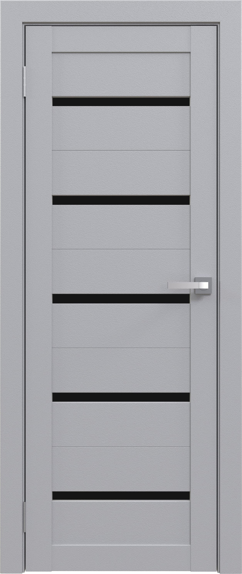 Дверь межкомнатная Юни Амати 01М 60x200 (грей/стекло черное)