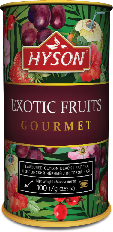Чай листовой Hyson Экзотические фрукты (100г, круглая банка)