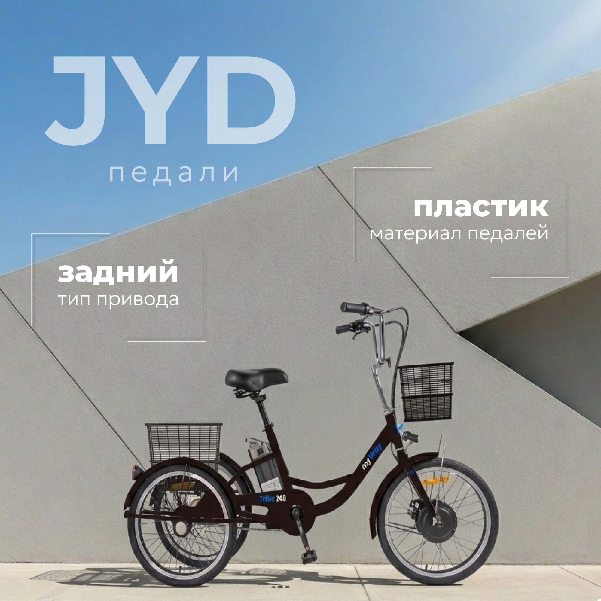 Электровелосипед MyWay Trike 350 Max 24 (15, черный) — фото 6