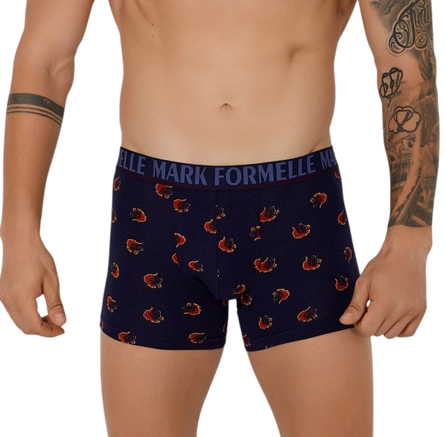 Трусы мужские Mark Formelle 411221 (р.94-104, огненные лошади на темно-синем)