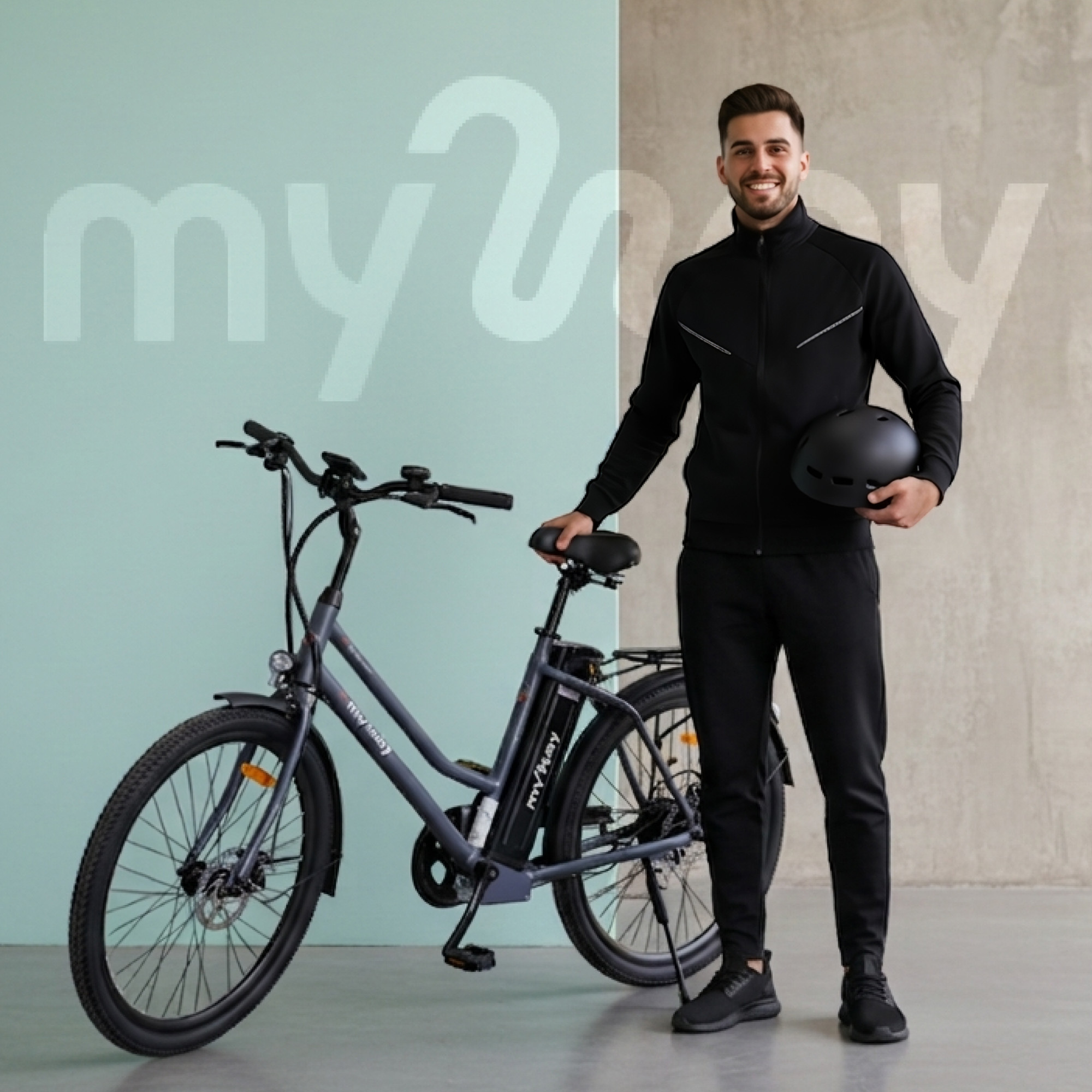 Электровелосипед MyWay Road 240 Pro 26 (17, графитовый матовый) — фото 3