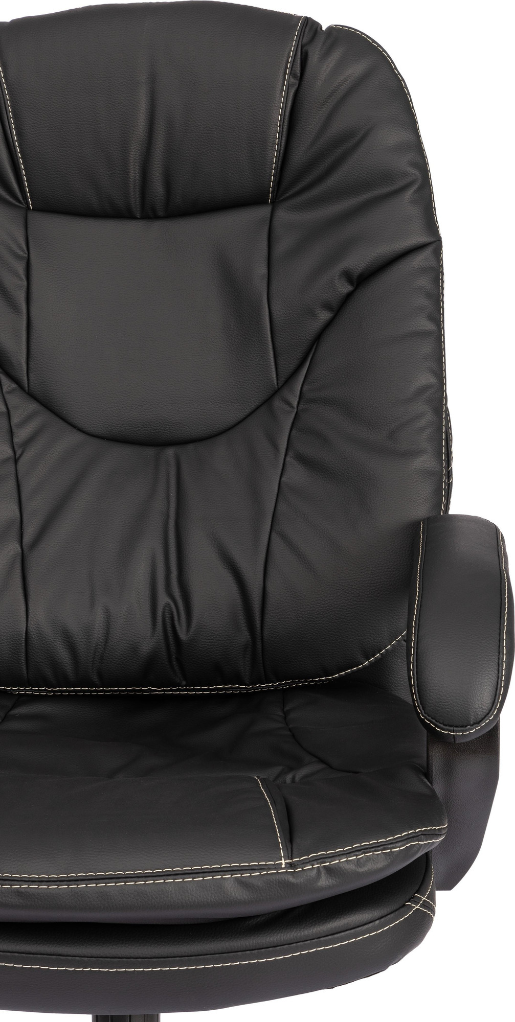 Кресло офисное Tetchair Comfort Lux (22) metalBL (кожзам, черный, 36-6) — фото 6
