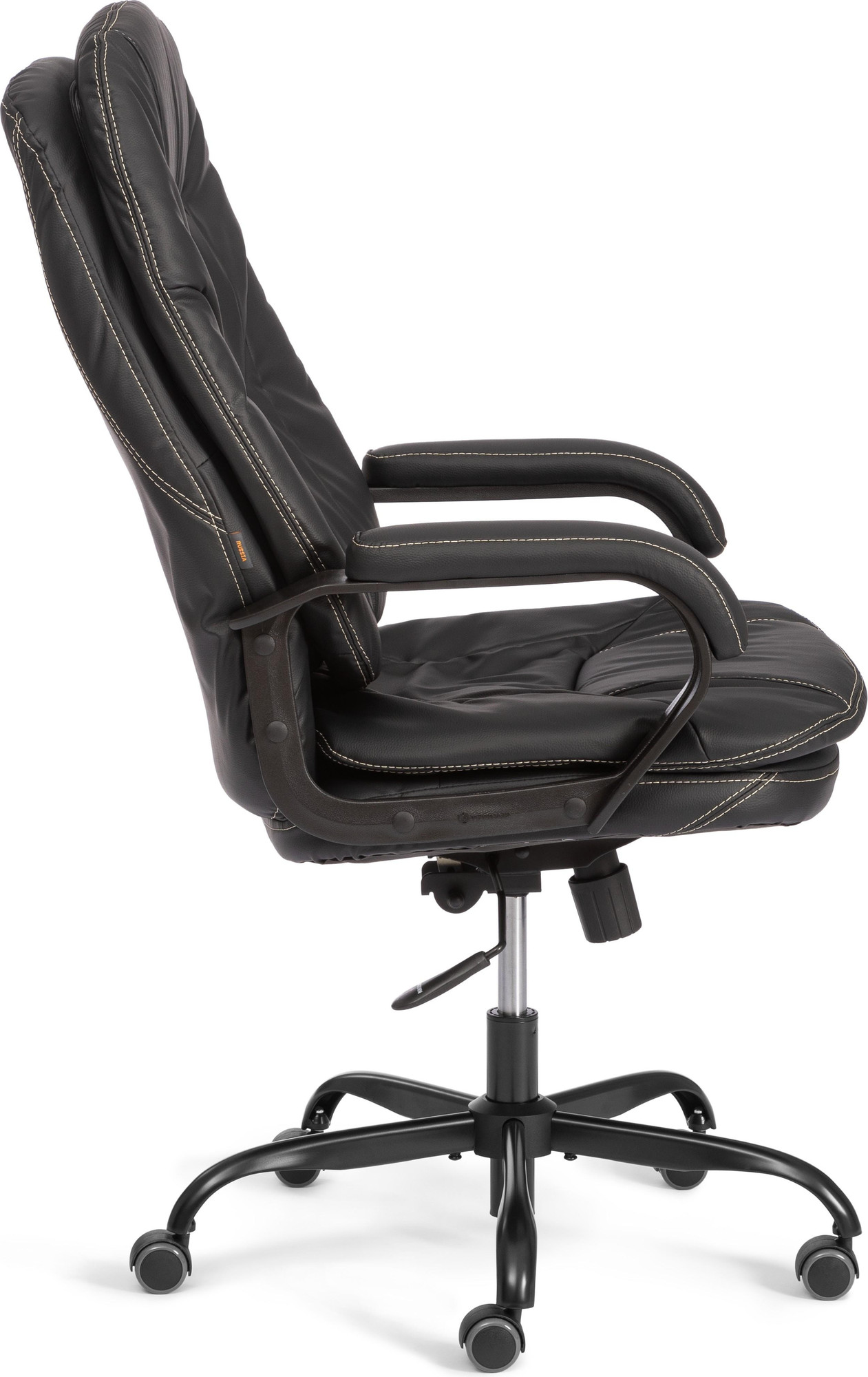 Кресло офисное Tetchair Comfort Lux (22) metalBL (кожзам, черный, 36-6) — фото 3