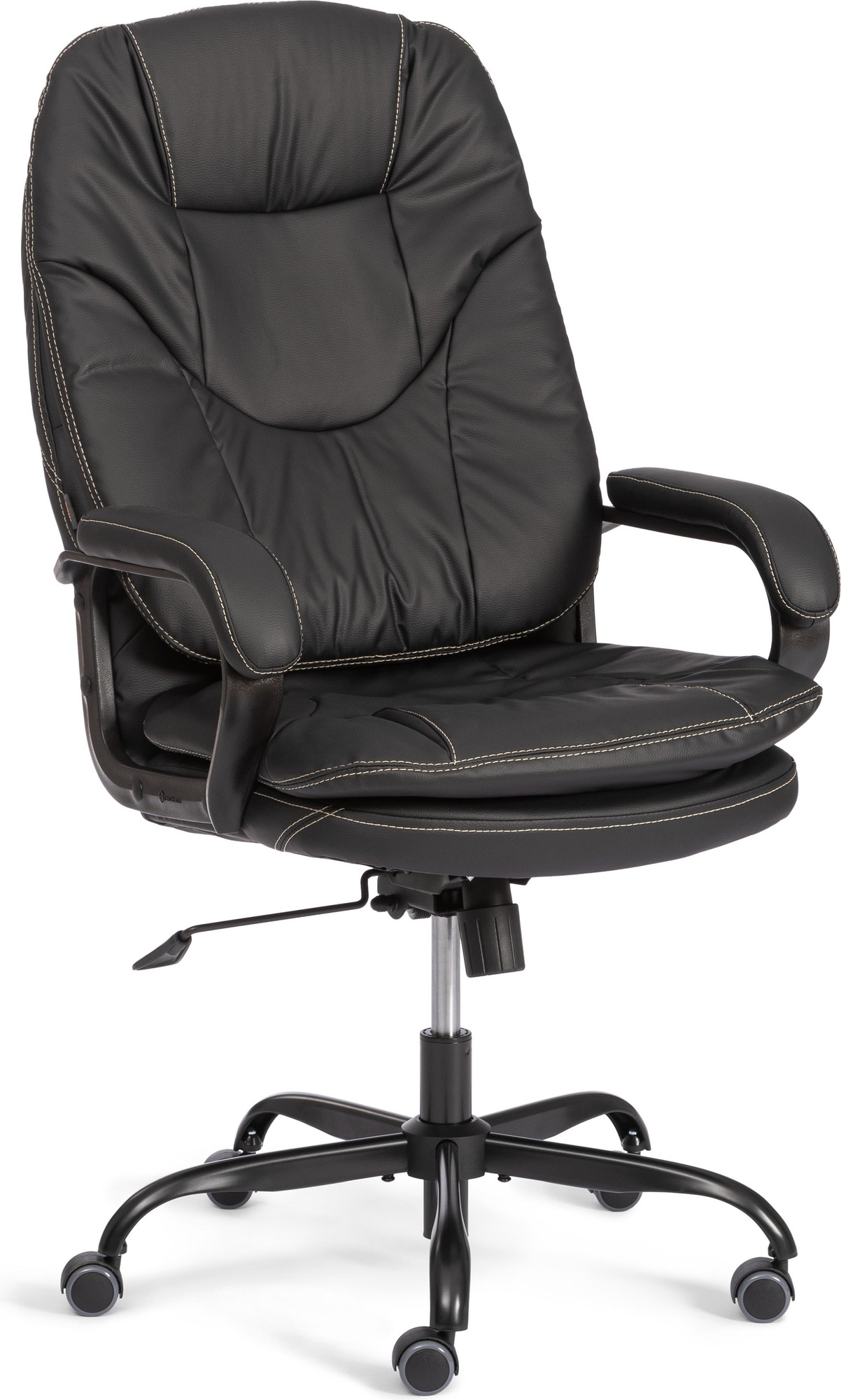Кресло офисное Tetchair Comfort Lux (22) metalBL (кожзам, черный, 36-6)