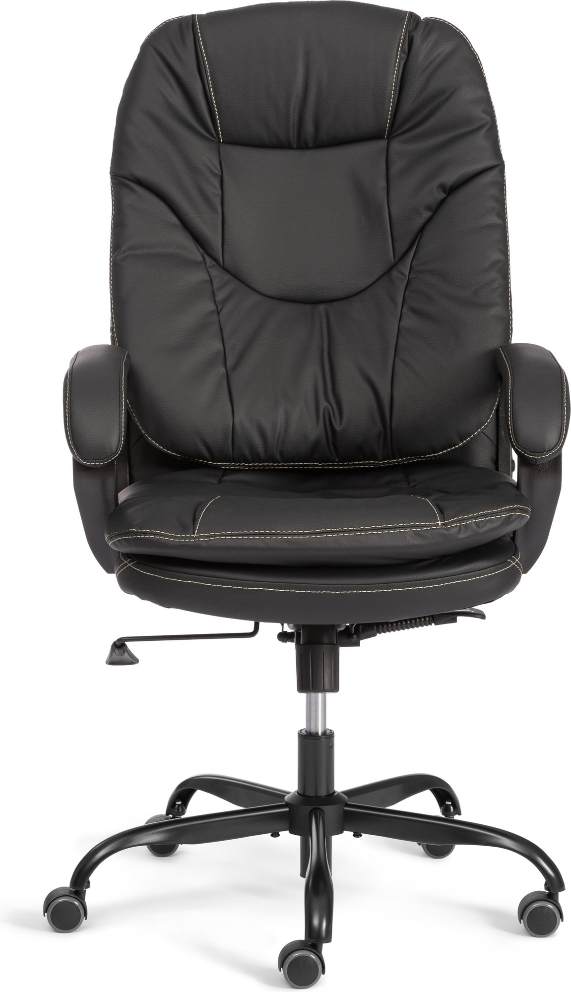 Кресло офисное Tetchair Comfort Lux (22) metalBL (кожзам, черный, 36-6) — фото 2
