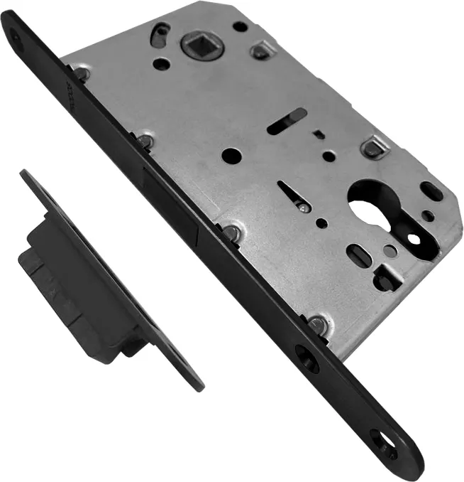Защелка врезная с фиксацией Trodos CX410B-85ET/M BL магнит (черный)