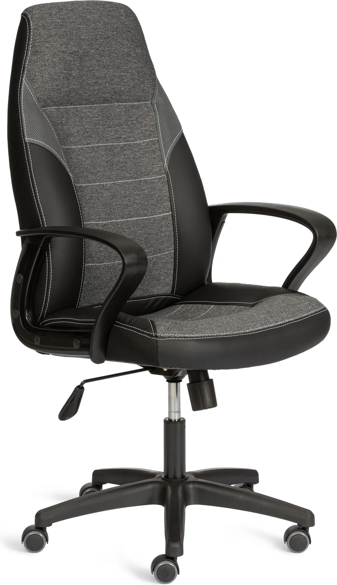 Кресло офисное Tetchair Inter 24 кожзам/ткань (черный/серый, 36-6/207/TW-12/TW-11)