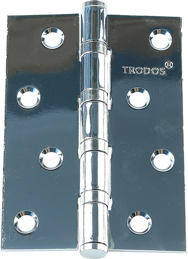 Петля дверная Trodos 100x75x2.5 4ВВ CP (хром, флоупак)