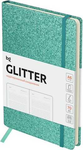 Ежедневник BG Glitter. Teal А6 / DuA6_61232 (136л)