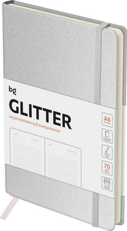 Ежедневник BG Glitter. WhiteА6 / DuA6_61224 (136л)