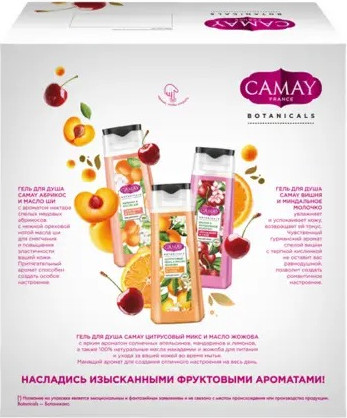 Набор косметики для тела Camay Фруктово-цветочный букет 2025 Гель для душа (3x250мл) — фото 2