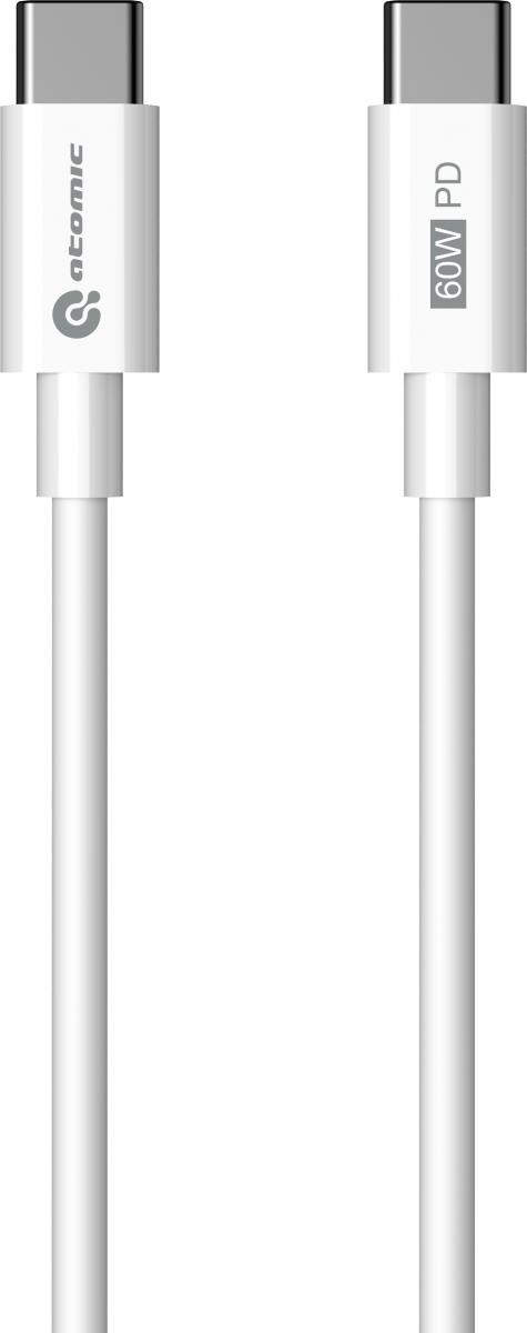 Зарядное устройство сетевое Atomic Motion G202 GAN 20W 2-порта USB (A+C) с USB (С-С) / 10.203 (1.5м, белый) — фото 2