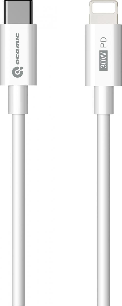 Зарядное устройство сетевое Atomic Motion G202 GAN 20W 2-порта USB (A+C) сUSB(С-L) / 10.204 (1.5м, белый ) — фото 2