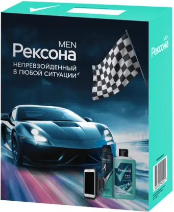 Набор косметики для тела и волос Рексона Men Энергия уверенности 2025 Антиперспирант-спрей+Шампунь-гель (250мл+490мл)