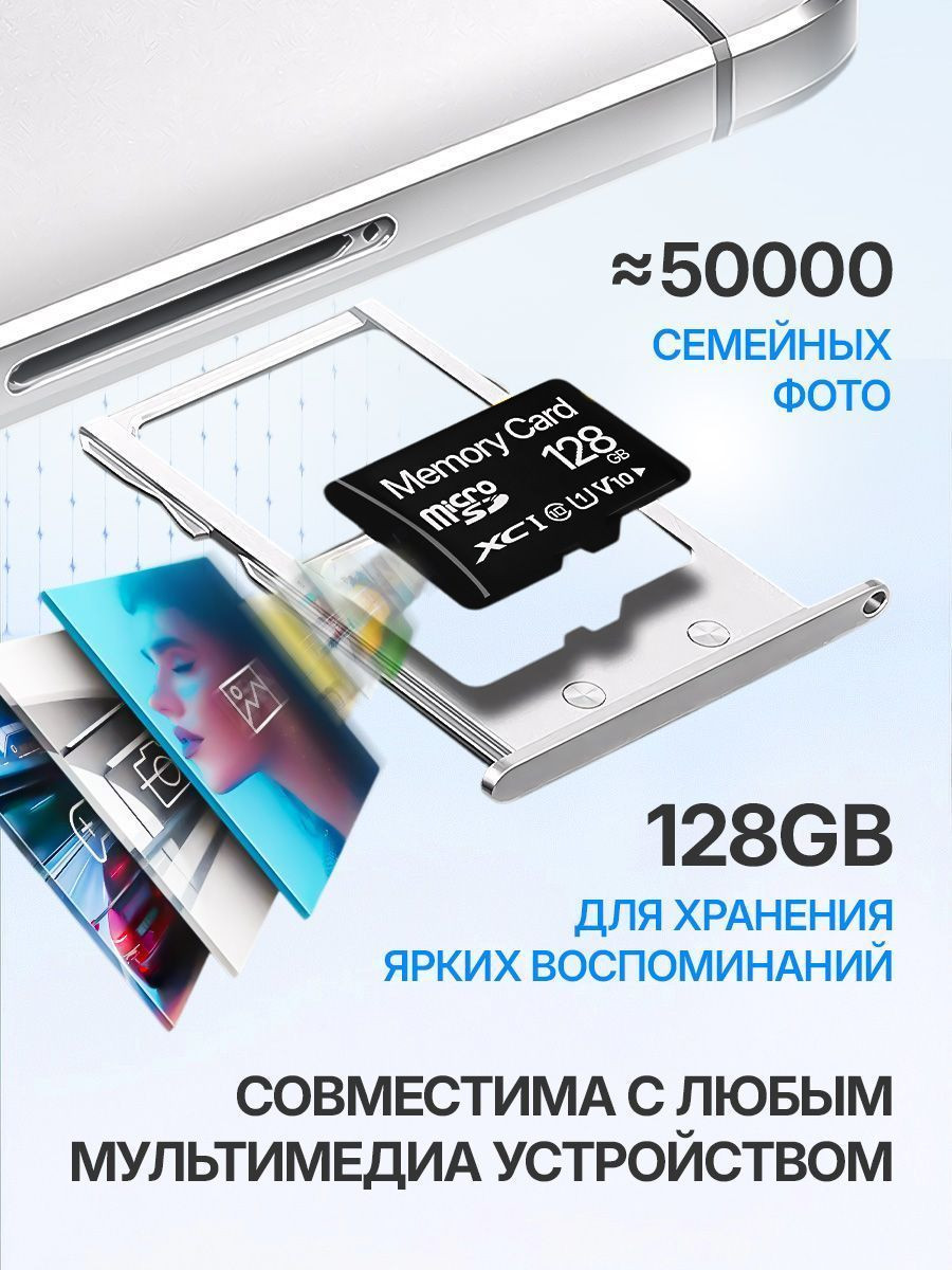 Карта памяти Memory 128GB Class 10 (без адаптера) — фото 3
