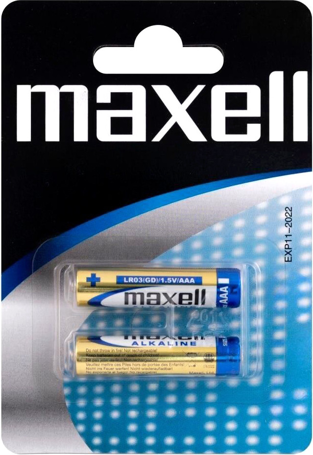 Комплект батареек Maxell ААА/LR03 Alkaline 1.5V (2шт)