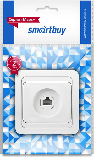 Розетка SmartBuy Марс SBE-02w-S1-RJ (белый) — фото 3