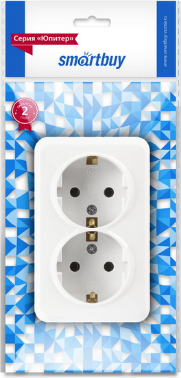 Розетка SmartBuy Юпитер SBE-03w-16-S2-Z (белый) — фото 3