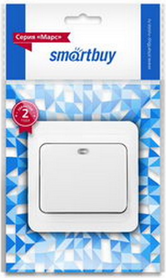 Выключатель SmartBuy Марс SBE-02w-10-SW1-1 (белый) — фото 2