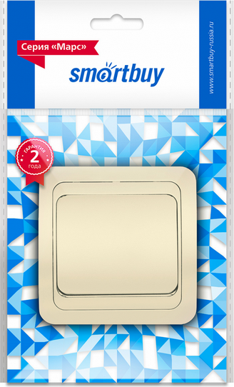 Выключатель SmartBuy Марс SBE-02i-10-SW1-0-c (бежевый, керамика) — фото 3