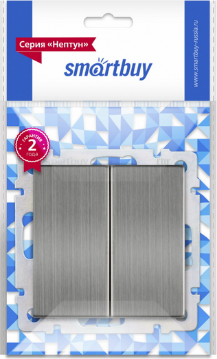 Выключатель SmartBuy Нептун SBE-05gn-10-SW2-0 (серый никель) — фото 3
