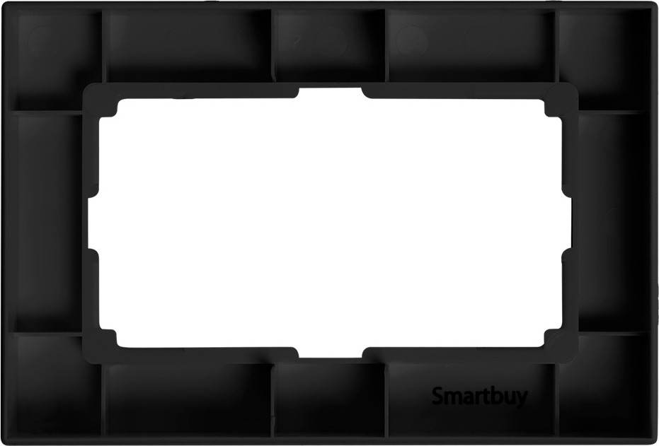 Рамка для выключателей и розеток SmartBuy Нептун SBE-06b-Twin-FR (черный) — фото 2