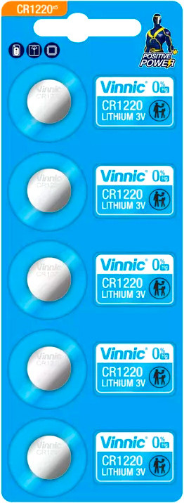 Комплект батареек Vinnic CR1220-C5 Lithium 3V (5шт)
