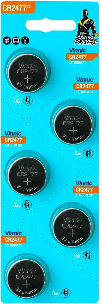 Комплект батареек Vinnic CR2477-C5 Lithium 3V (5шт)