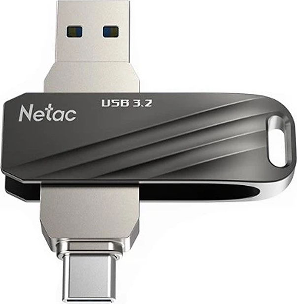 USB flash накопитель Netac US18 USB 3.2+TypeC FlashDrive 32GB (NT03US18C-032G-32BK)