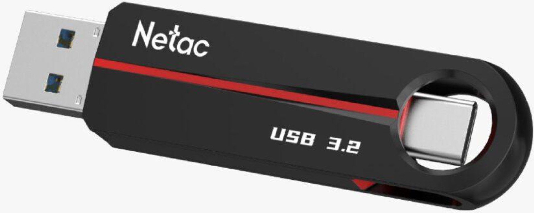 USB flash накопитель Netac US18 USB 3.2+TypeC FlashDrive 64GB (NT03US18C-064G-32BK) — фото 3