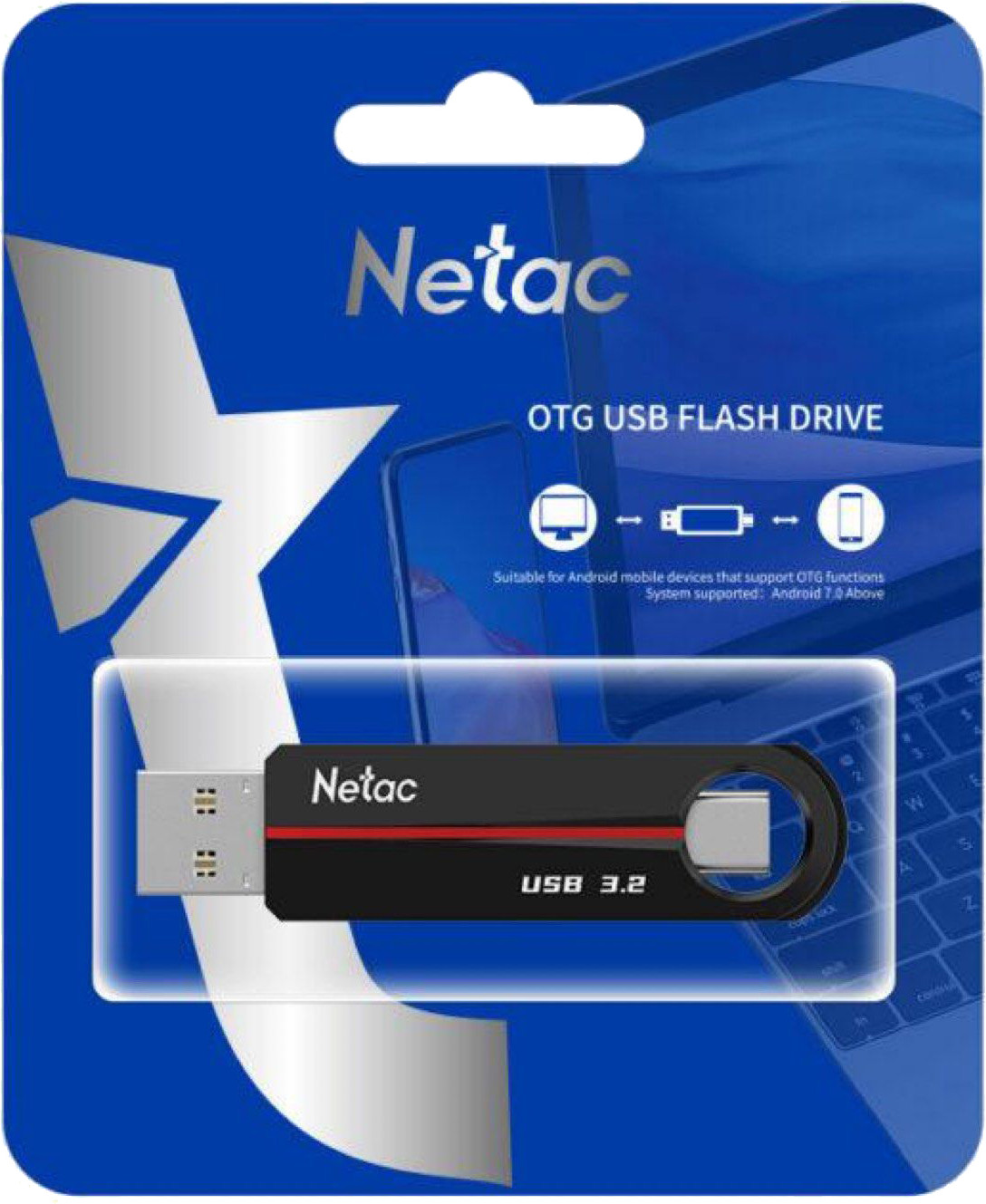 USB flash накопитель Netac US18 USB 3.2+TypeC FlashDrive 64GB (NT03US18C-064G-32BK) — фото 4