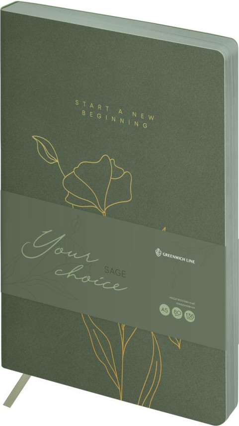 Ежедневник Greenwich Line Your choice. Sage А5 / ENA5_53246 (136л)