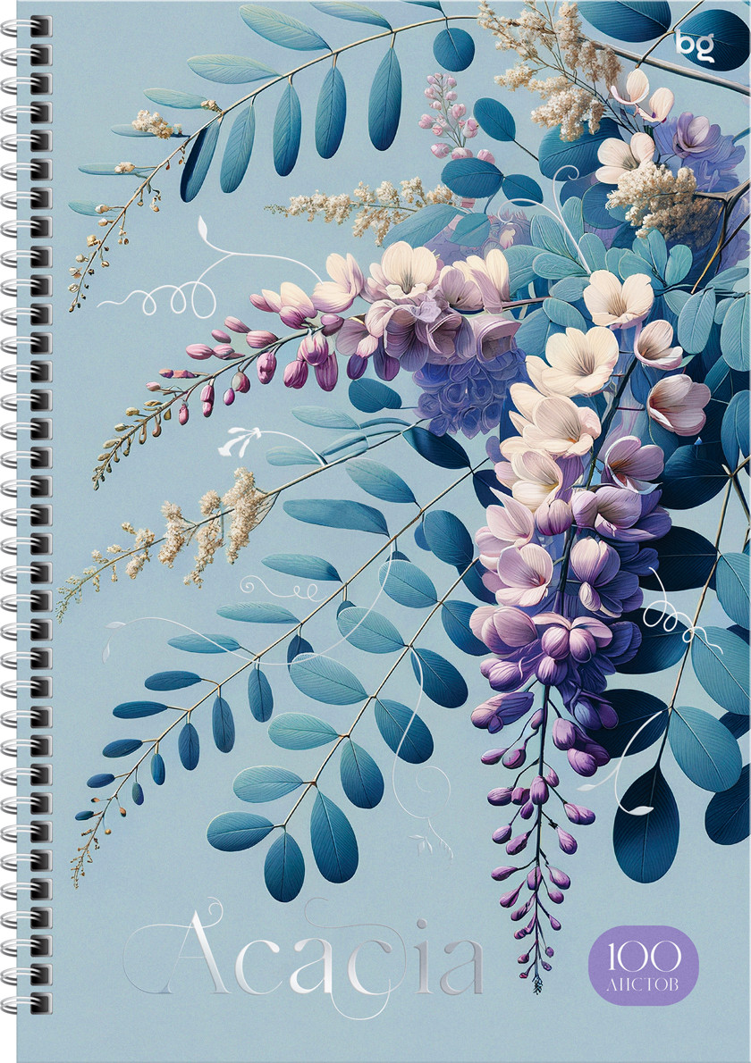 Тетрадь BG Цветы. Акация / ТТ4гр100_лм_тф 63220 (100л)