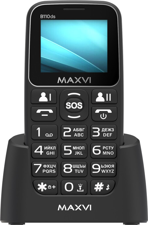 Мобильный телефон Maxvi B110ds (черный+ЗУ) — фото 3