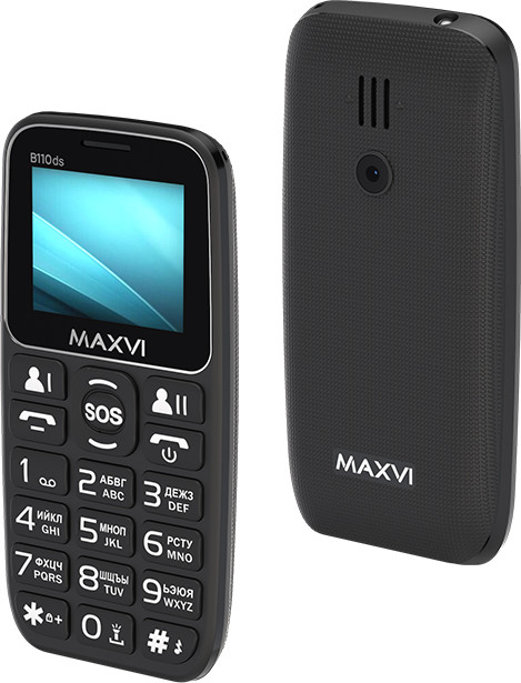 Мобильный телефон Maxvi B110ds (черный+ЗУ) — фото 2