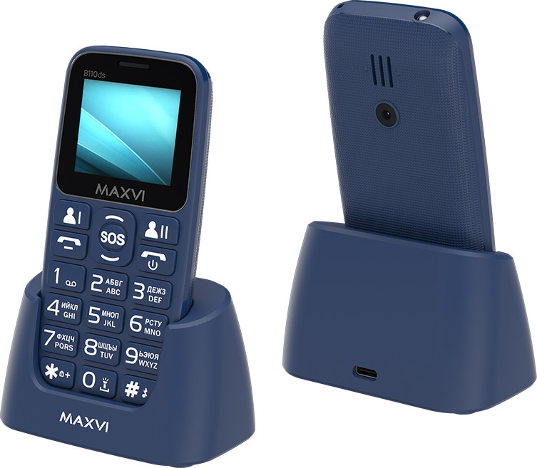 Мобильный телефон Maxvi B110ds (синий+ЗУ)
