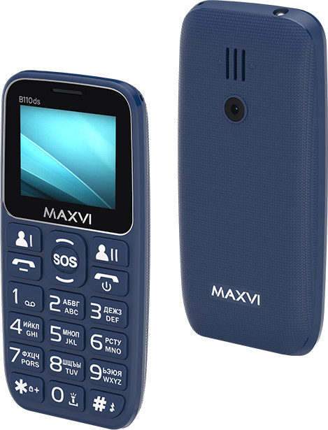 Мобильный телефон Maxvi B110ds (синий+ЗУ) — фото 2