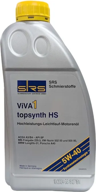 Моторное масло SRS Viva 1 Topsynth HS 5W-40 (1л)