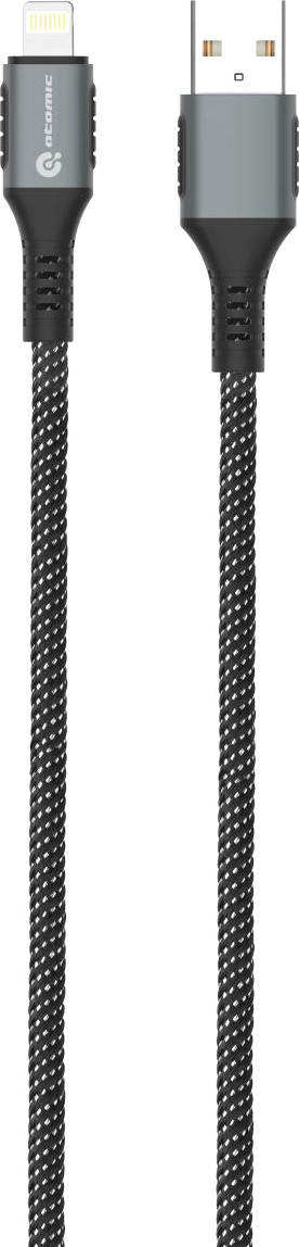 Кабель Atomic Urban Usb-A - Lightning 3a / 30.395 (1.2 м, черно-серый)