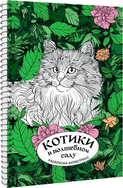 Раскраска-антистресс АСТ Котики в волшебном саду (Лебедев Денис)