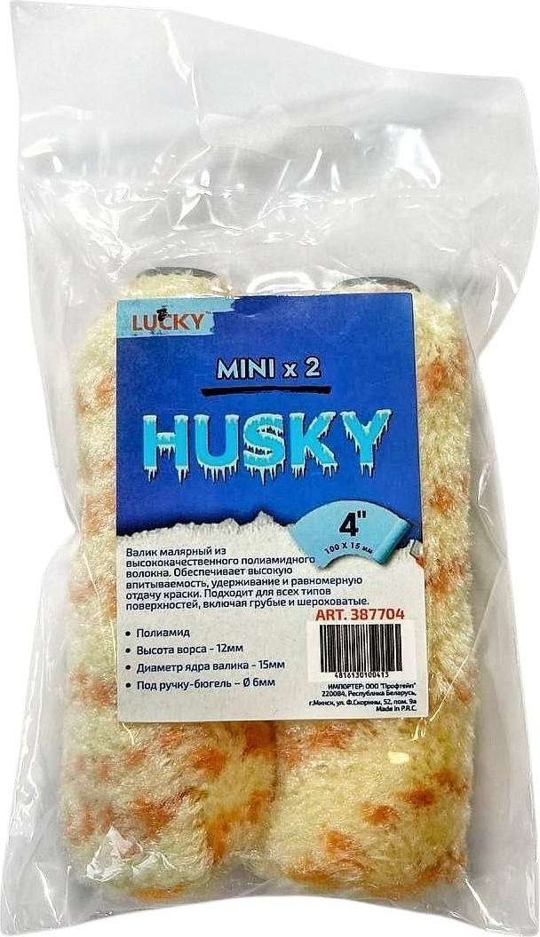 Валик малярный Lucky Tape Husky 100х15мм 4" / 387704 — фото 2