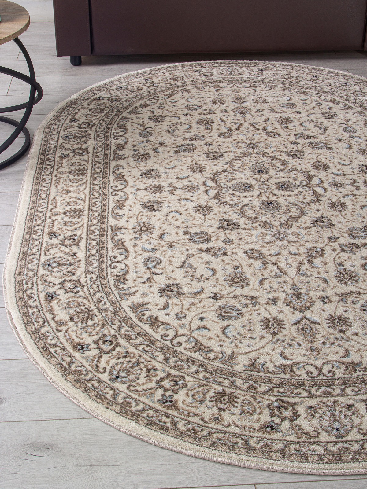Ковер Merinos Valencia Deluxe F014-OVAL-CREAM (1.5х2.3) — фото 4