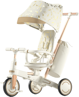 Трехколесный велосипед с ручкой Sundays Lux (бежевый)