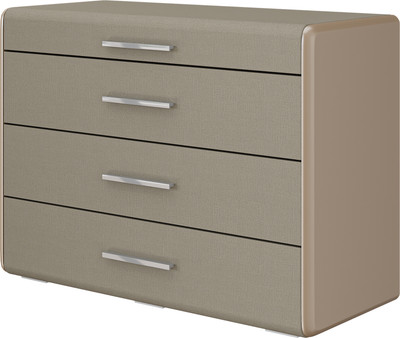 Комод Bravo Мебель Вива 4 ящика (ЛДСП латте/МДФ мокко глянец/текстиль)