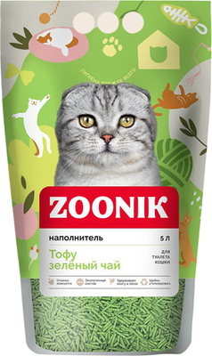 Наполнитель для туалета ZOONIK Тофу / 06260 (5л)