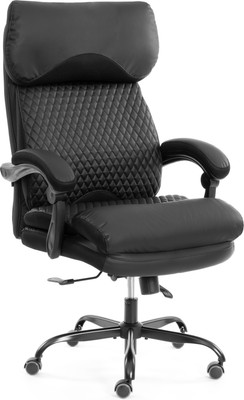 Кресло офисное Tetchair Chief metalBL кожзам/ткань (черный/черный стеганный)