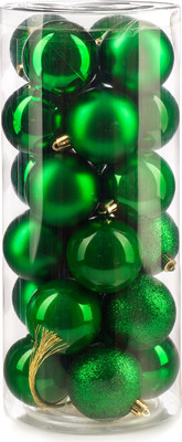 Набор шаров новогодних Ausini VT25-04003-5 (зеленый, 24шт)